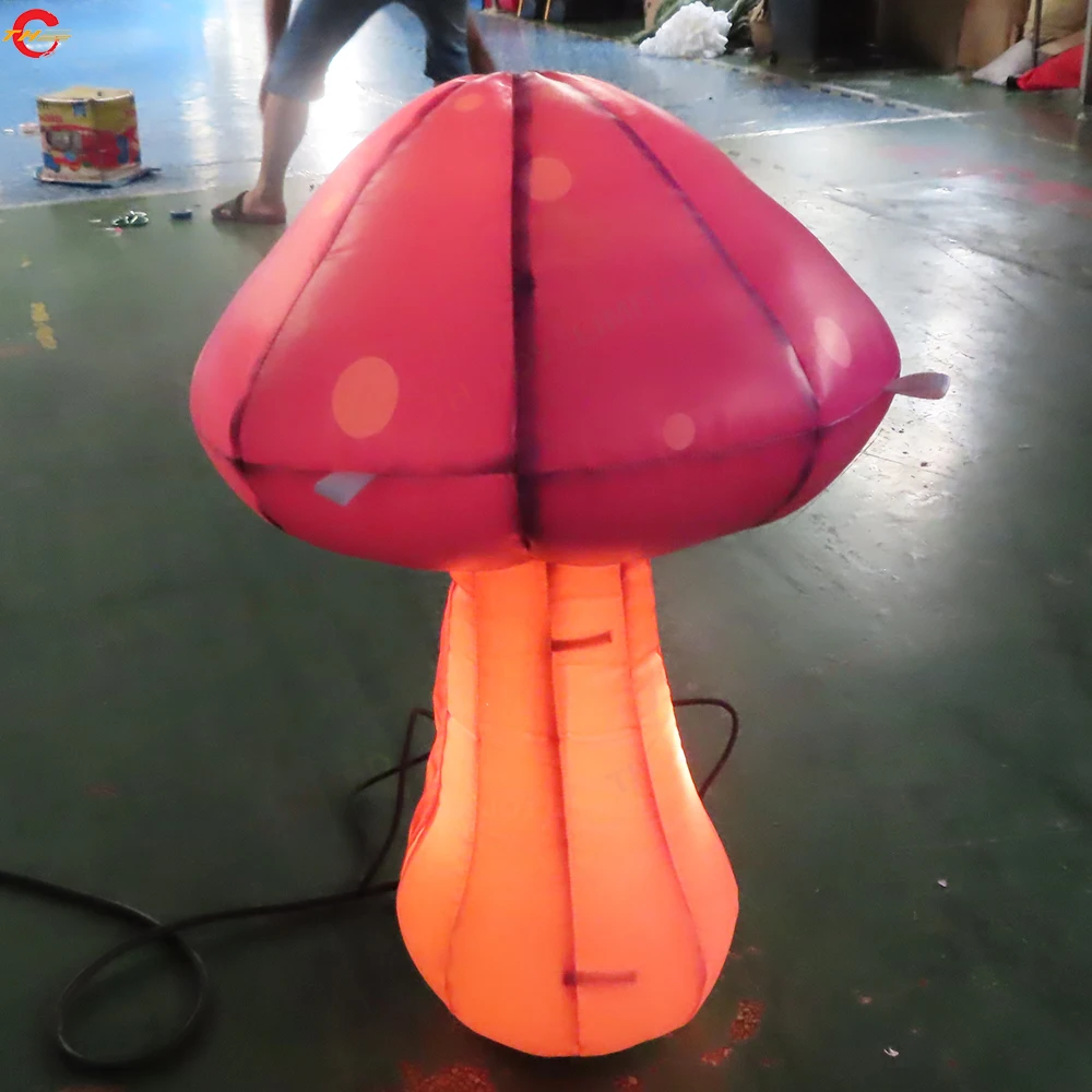 Free Air Shipping 0.8m/2m/3m Inflatable Mushroom Model Lighting Balloons with LED Light for Decoration