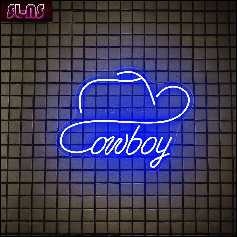 

Custom Cowboy Hat With Name Sign Cowboy Led Neon Sign Cowboy Hat Light Sign, Gift For Friend Western Light Up