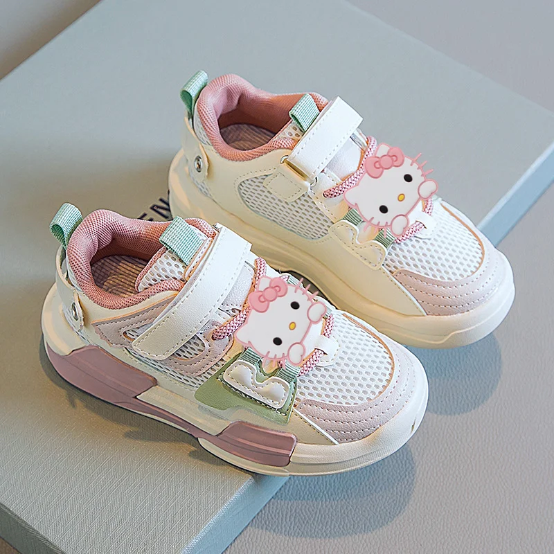

Весенне-осенняя новая повседневная обувь hello kitty для девочек Sanrio, кроссовки для девочек, детские кроссовки для бега, кроссовки для мальчиков