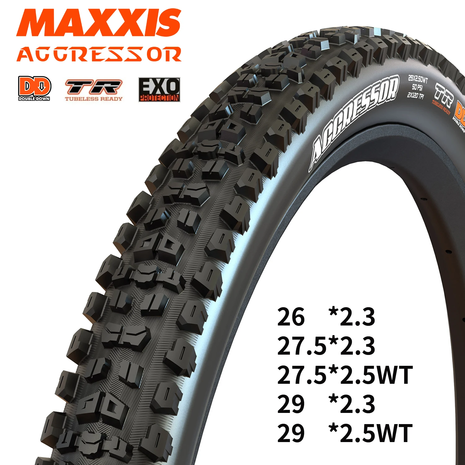 2 PCS MAXXIS Bicycle Tire 26X2.30 Aggressor Tubeless  EXO TR MTB  Foldable Tire Downhill MTB Accessories Trail Cycling Parts