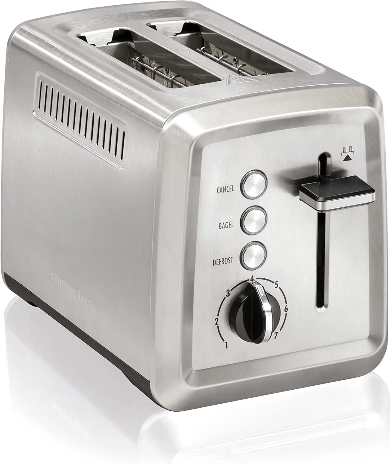 

2 Slice Toaster with Wide Slots, Bagel Setting, Toast Boost, Slide-Out Crumb Tray, Auto-Shutoff, Cancel, Defrost - Stainless