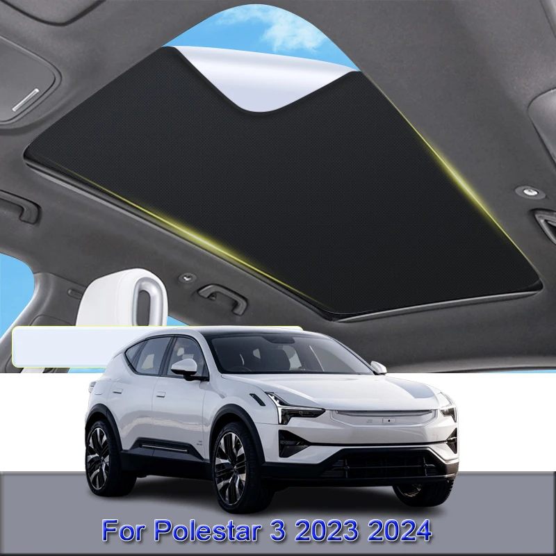 

For Polestar 3 2023 2024 2025 Car Electrostatic Adsorption Sunroof Sunshade Heat Insulation Skylight Sticker Auto Accessories