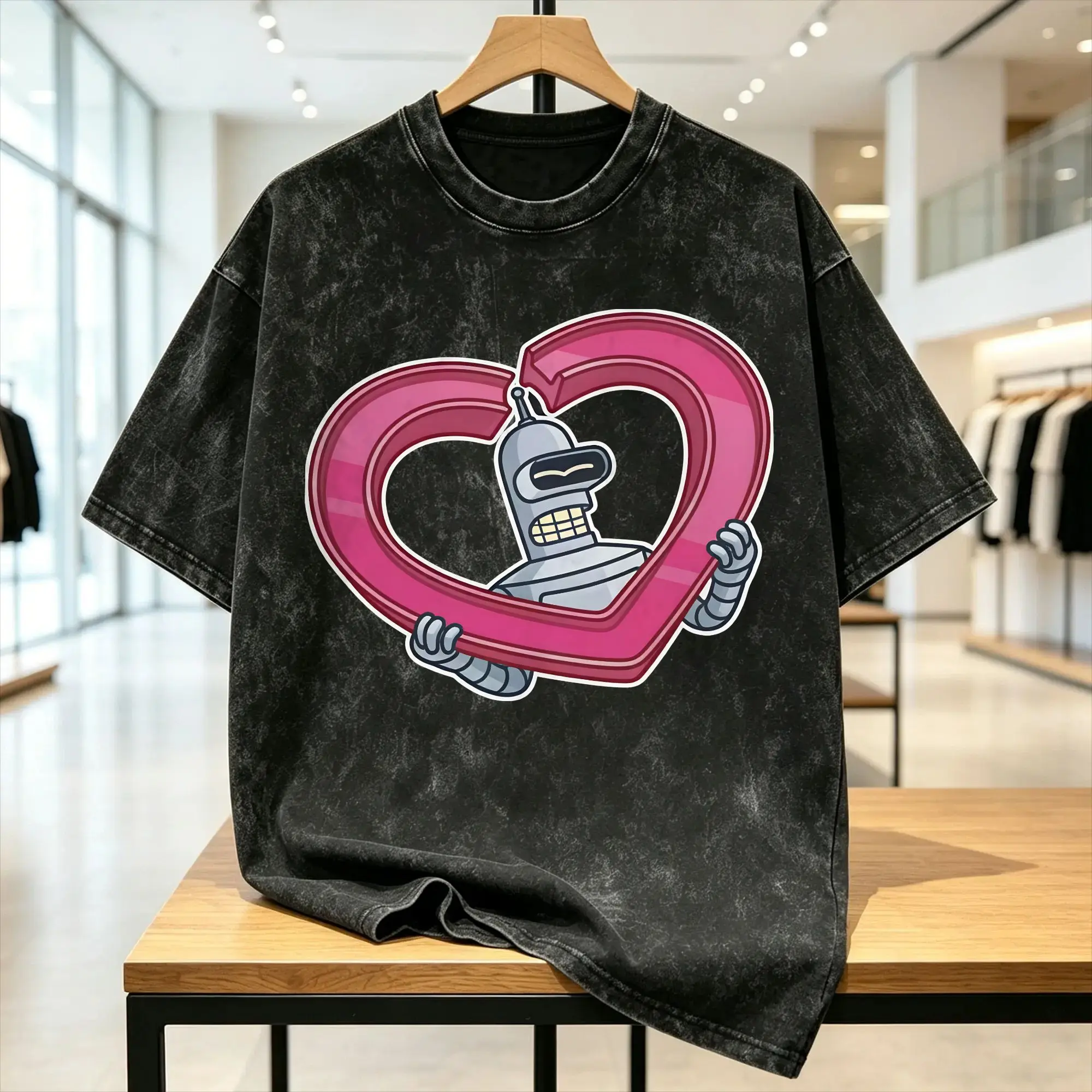 Oversized Washed T Shirt Futuramas Cartoon Comic Simple T-Shirts  Popular Tshirt for Male Summer Y2K Funny Design Clothing