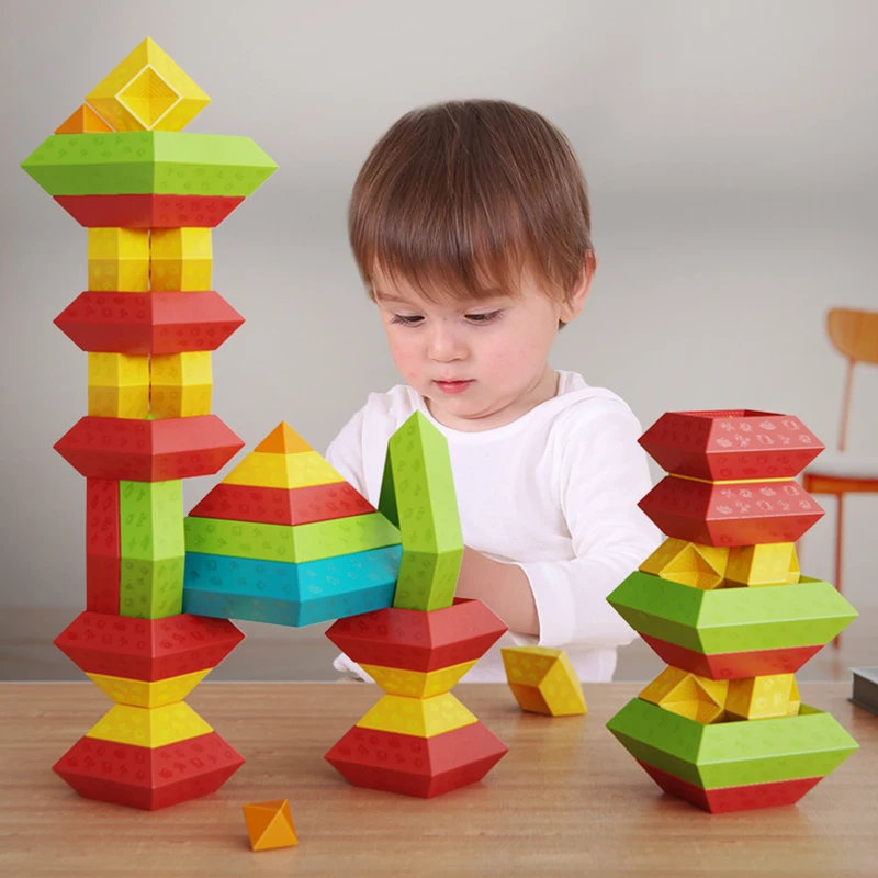 Variety Building Blocks Tower Pyramid Building Blocks Fun Assembling Stacking Toys Early Learning Puzzle Lupin Tower Diy Blocks