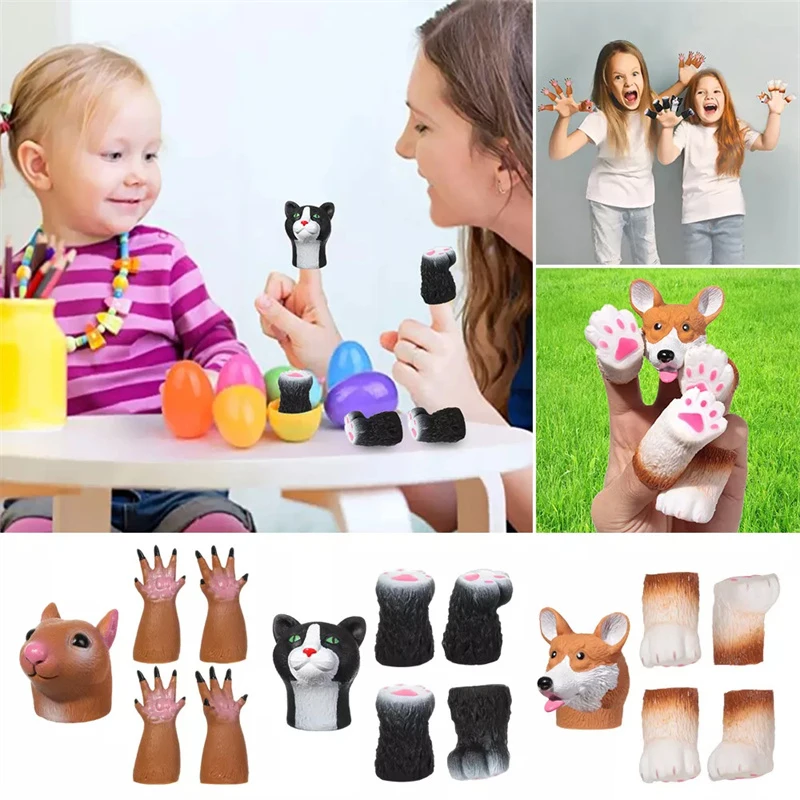 1 Set Fingerpuppe Tiere Eichhörnchen Hand Finger Geschichte Puppen Spiel Katze Welpen Panda Finger Puppen Spielzeug Für Kinder Geschenke