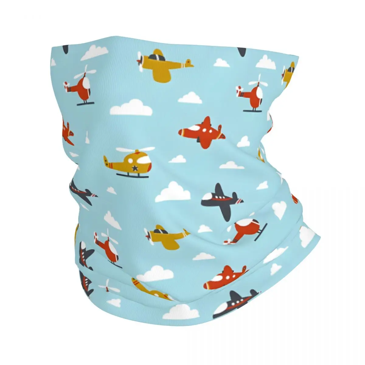 Cartoon Aircraft Scarf Neckerchief Neck Face Mask Polyester