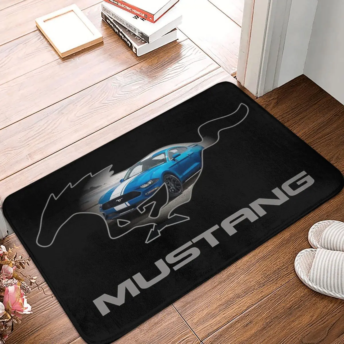 

Ford Mustang GT Logo Emblem Design Anti-slip Doormat Floor Mat Carpet Rug for Kitchen Entrance Bathroom Living room Footpad Mats