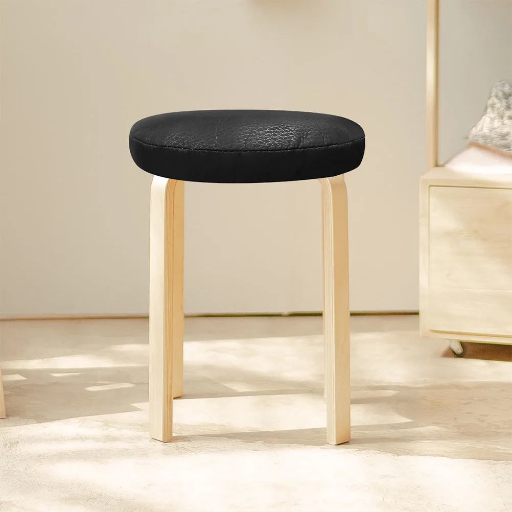 2pcs Black Stretch Stool Covers Round Shape Stool Covers Covers Practical Stool Cover Round Chair Protector For Home Shop