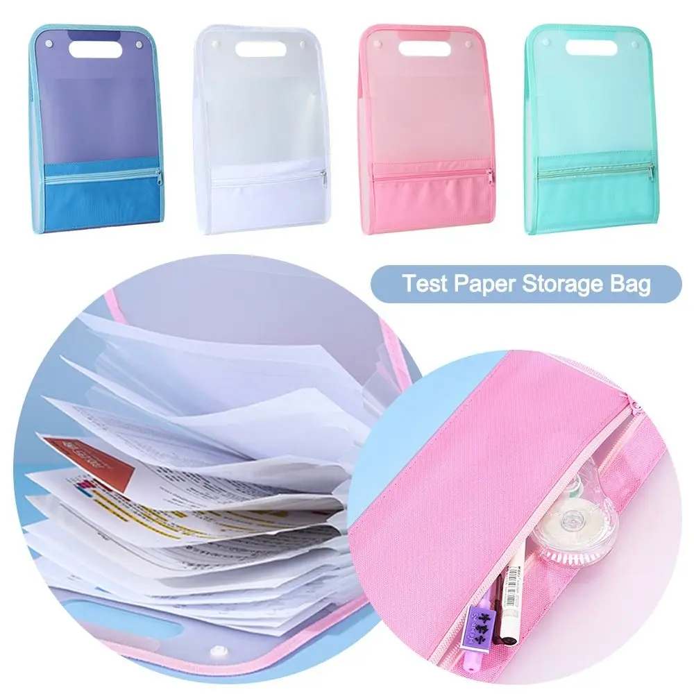 Vertical Accordion Zipper Bag 13 Pockets Large Capacity A4 File Folder Waterproof Classified Storage Test Paper Storage Bag
