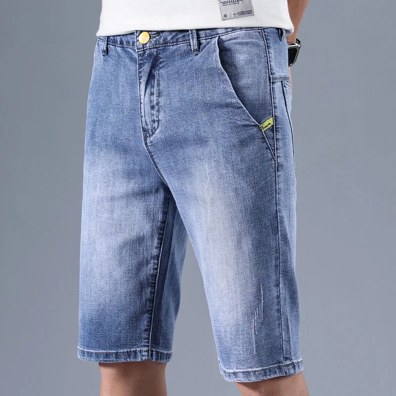 2024 Summer New Fashion Trend Solid Color Cotton Denim Shorts Men's Casual Loose Comfortable Breathable High-Quality Jeans 28-38