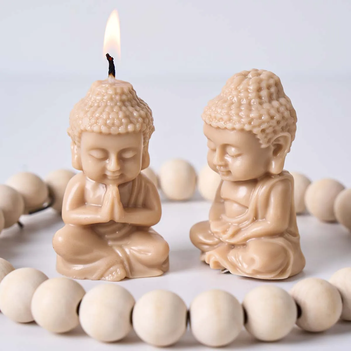 Moule en silicone Petit Bouddha pour bougies, ornements zen DIY, moules en plâtre, fabrication de savons d'aromathérapie, artisanat en résine époxy, décoration d'église