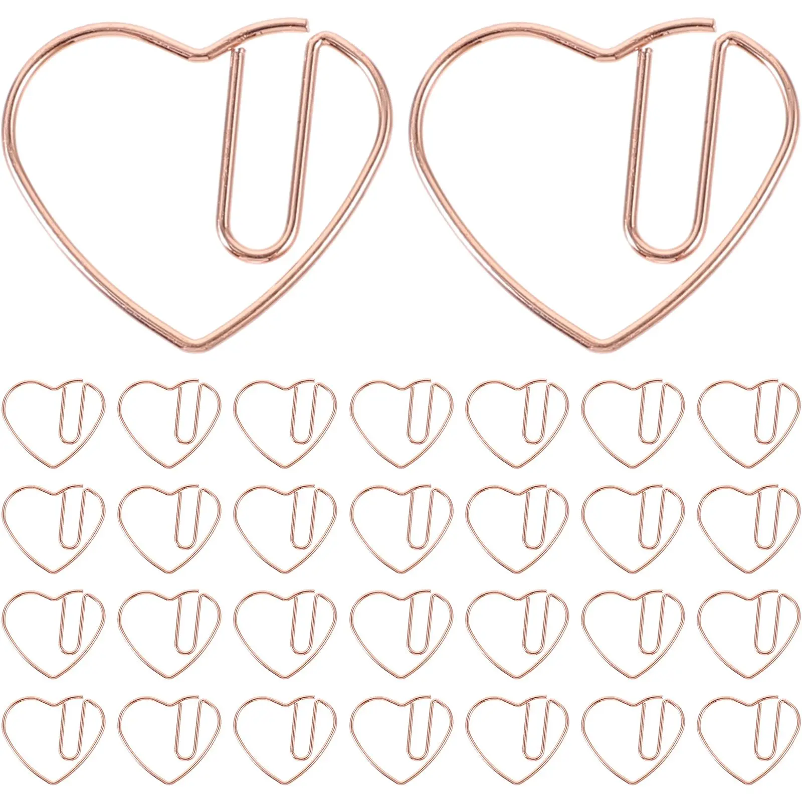 50 Pcs Document Clips File Crafts Decorative Paper for Metal Heart Shaped Paperclips