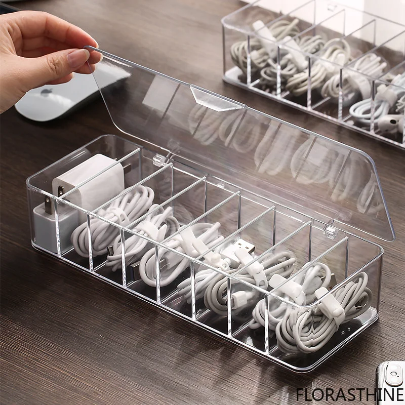 Dust-proof storage cable, desktop data box, Phone Mobile Charging Cable and Power Cord Organizer