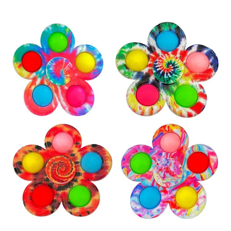 Fidget Spinner Children\'s Camouflage Five Finger Bubble Silicone Rotating Fingertip Gyroscope Adult Release Stress Relieving Toy