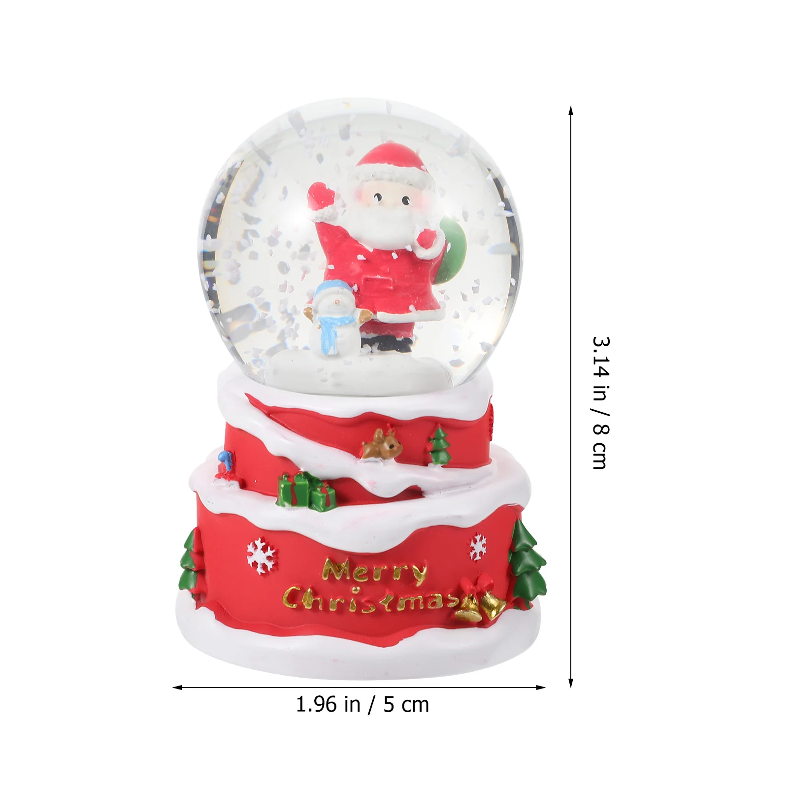 Resin Craft Crystal Ball Desktop Decoration Christmas Globe Holiday nament Xmas Tree Centerpieces Santa Claus Statue Home Garden