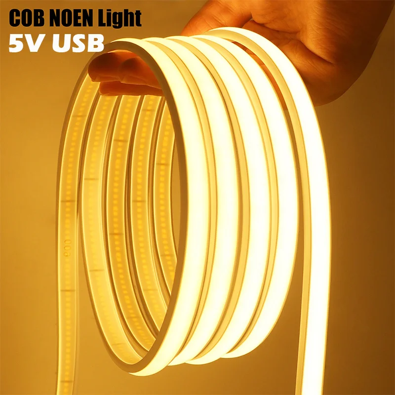 COB Neon LED Strip Lights, USB-Powered Neon Strip, Widened Light Strip, Adjustable Brightness Lights, Suitable for Bedroom