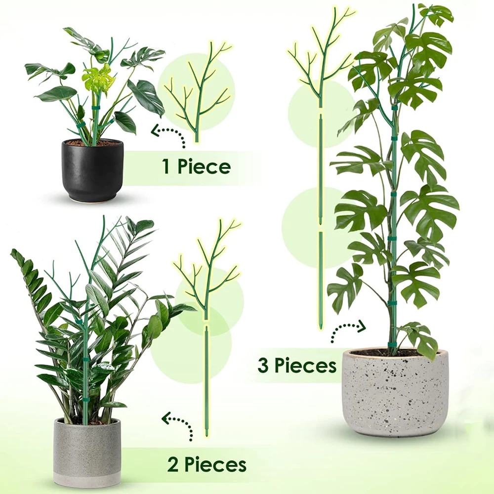 2/4/6 pz Twig staffa di supporto per piante ramo di un albero piante pali staccabile orchidea Clip traliccio per giardino fiore in vaso palo di