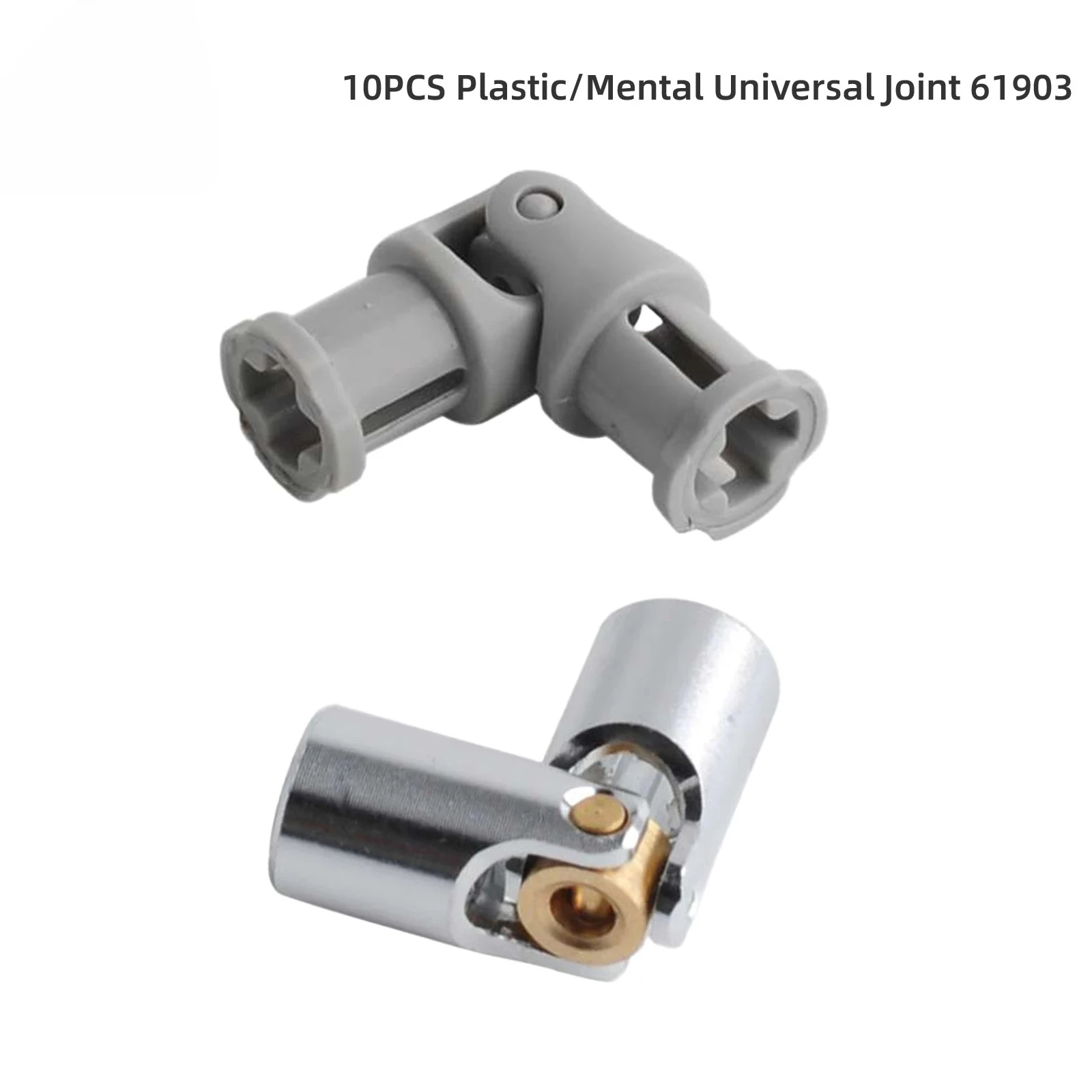 10 Uds. Junta Universal de plástico/Metal ladrillos 3L piezas de funciones de potencia MOC 61903 acoplamiento de eje 62520 9244 Compatible con Legoeds