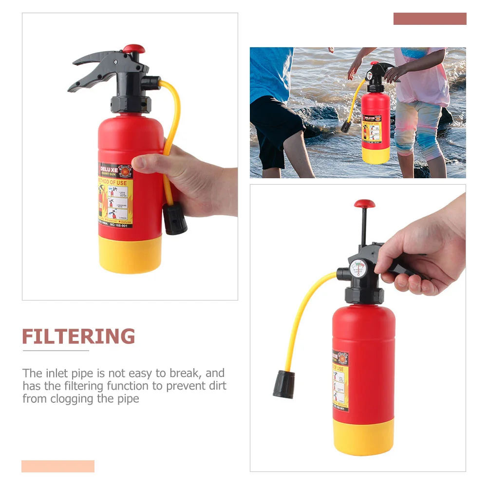 2 Pcs Fire Extinguisher Toy Plastic Safe Kids Bath Toys Large Capacity Lightweight Compact Design Inlet