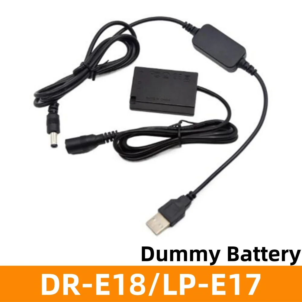 

USB DC 5V Cable LP-E17 Dummy Battery for Canon EOS 750D 77D 800D Kiss X9i X8i Rebel T6i T6S T7i SL2 R10 Camera DR-E18 DC Coupler