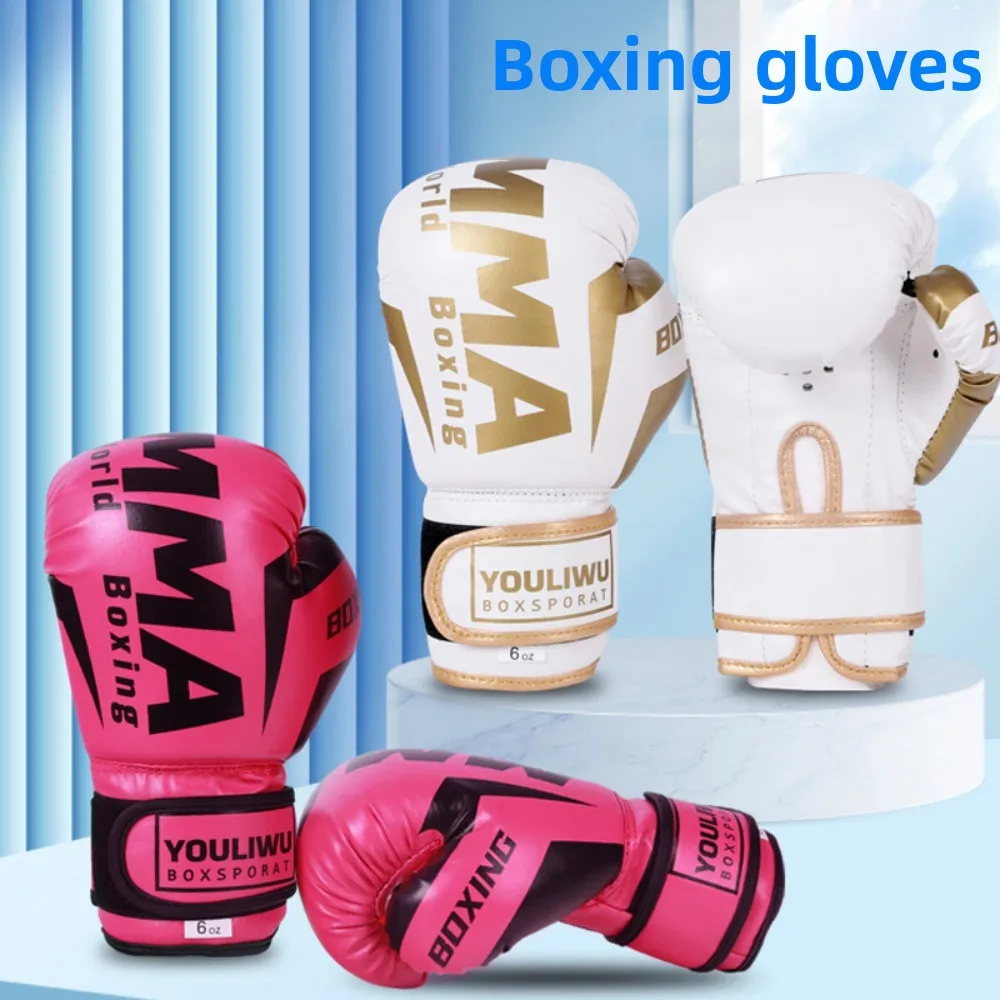 

PU Leather Boxing Gloves Breathable Sponge Padding Kickboxing Gloves Thick Protective Punching Training Gloves Training