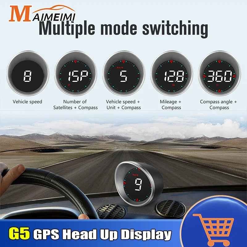 

Автомобильный GPS-дисплей, цифровая сигнализация, предупреждение о превышении скорости, универсальный спидометр G5, светодиодная подсветка, GPS-компас, автоаксессуары