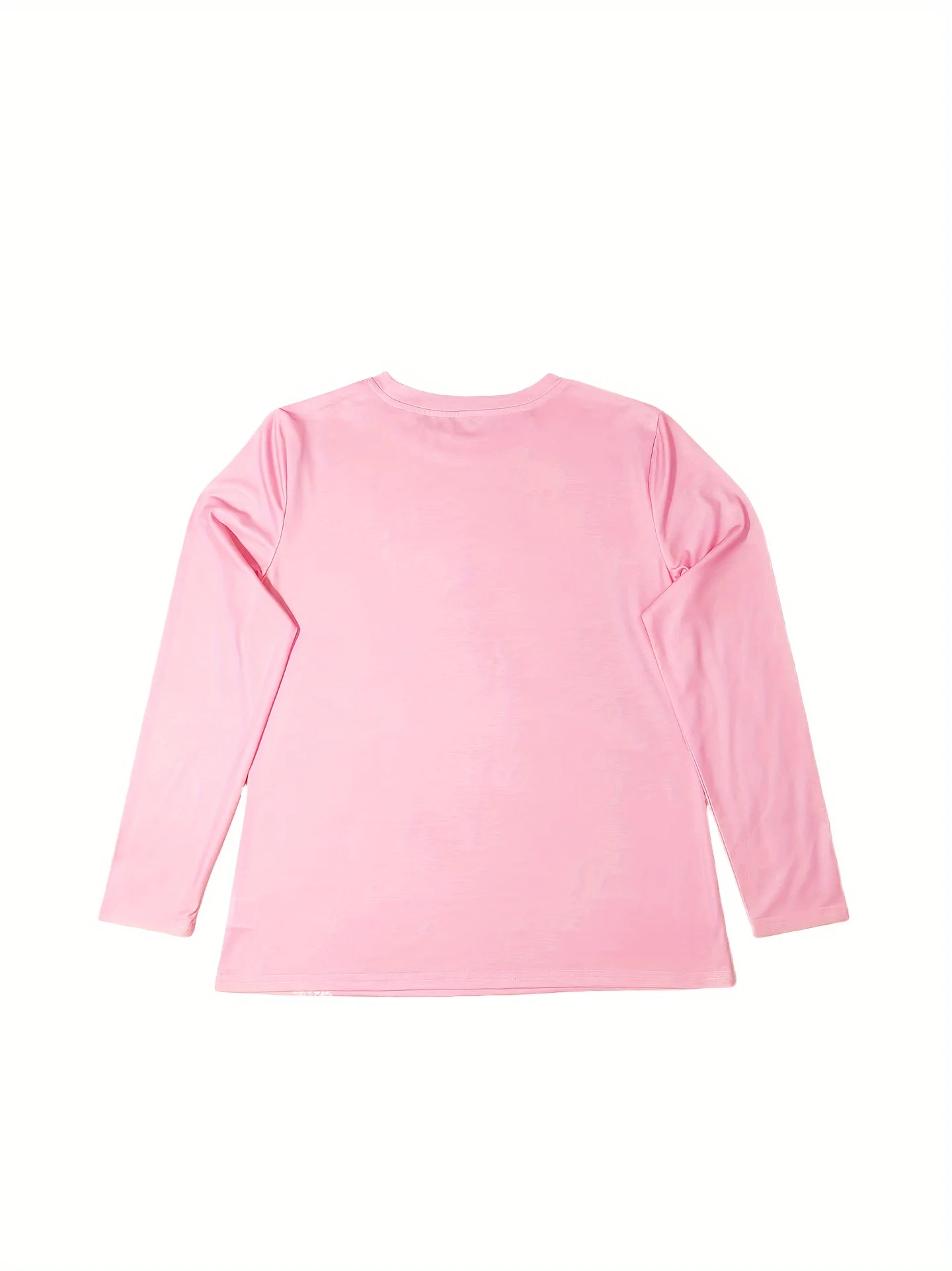 Women Round Neck Long Sleeve T‑Shirt Pink Snowman Christmas Tree Gift Box Print Holiday Casual Party Top Women's Clothes image 2