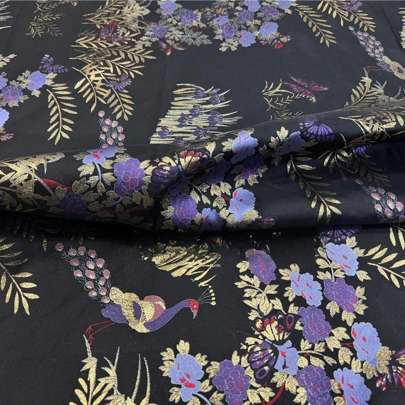 Ensemble de costume blazer en tissu brocart Jacquard Floral paon de luxe, en relief 3D, avec fil doré, robes textiles teintes en fil pour femmes