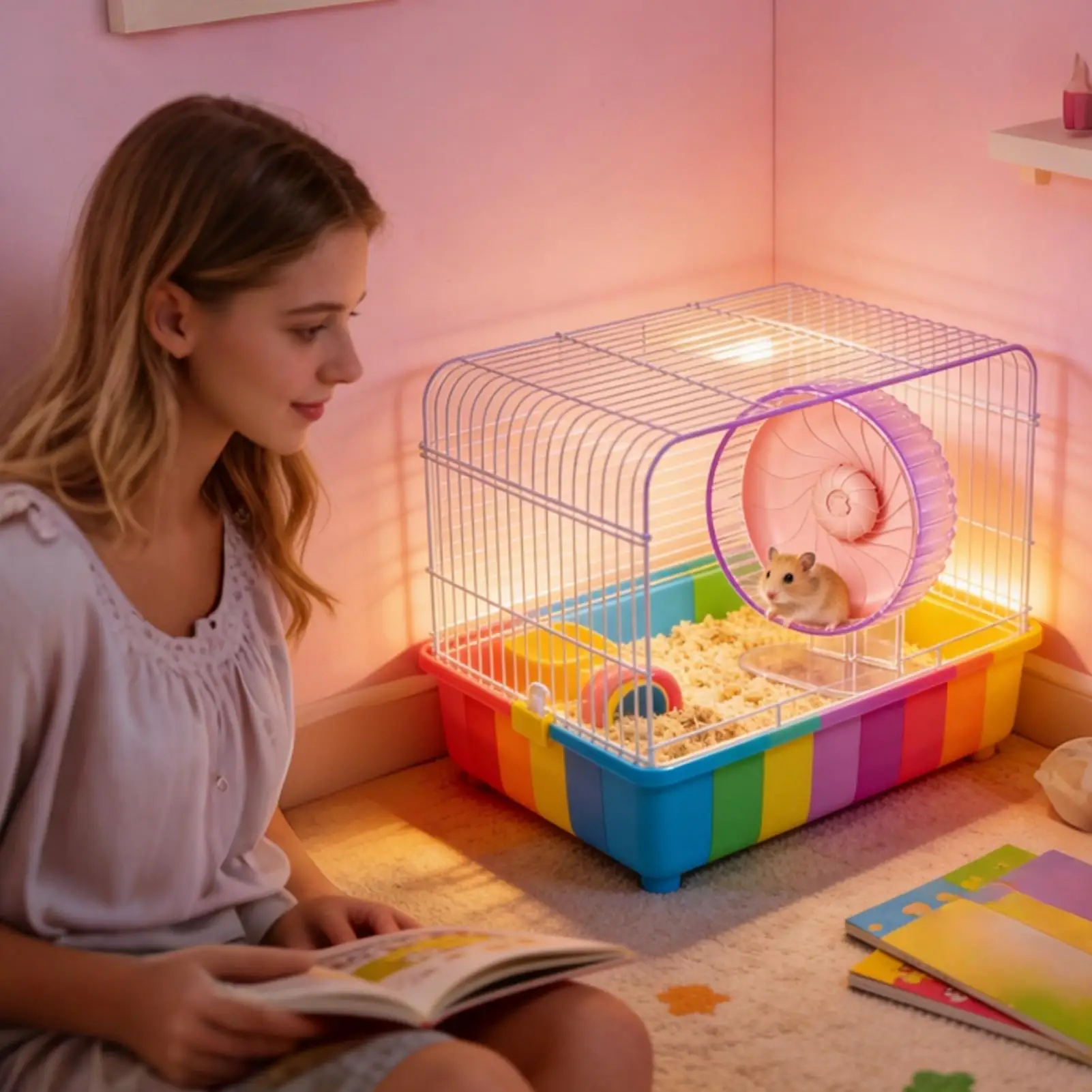 

Hamster Wheel Silent Adjustable Height Silent Rotary Habitat Accessories Hamster Exercise Wheels For Gerbil Mice Enrichment