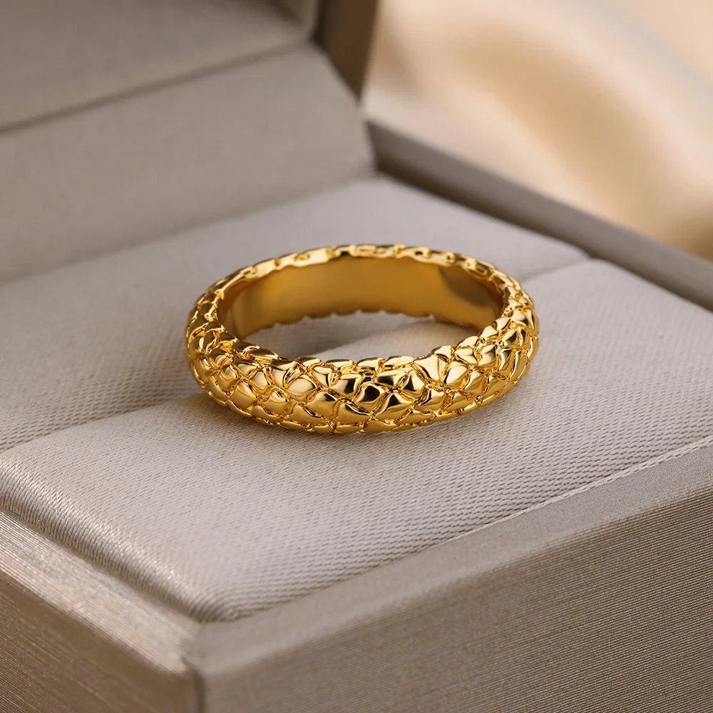 Snake Rings for Women Men Gold Color Stainless Steel Ring Waterproof Gothic Aesthetic Jewelry Freeshipping Items anillos mujer