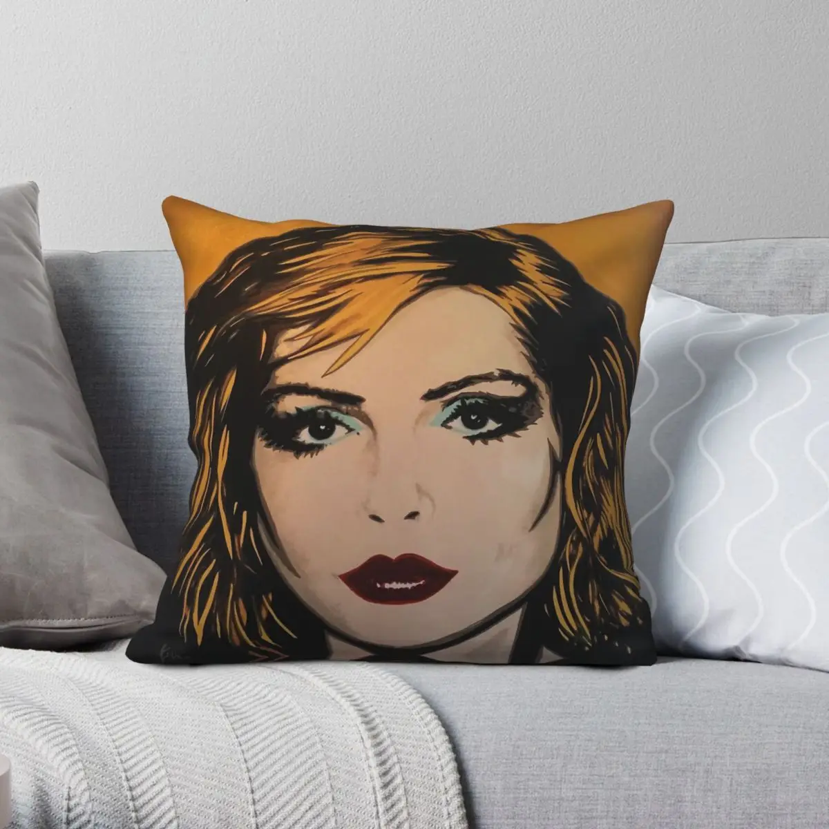 

Blondie Band Pop Art Square Pillowcase Polyester Linen Velvet Printed Zip Decorative Pillow Case Room Cushion Cover