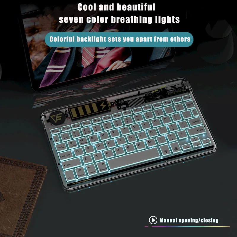 Wireless Keyboard & Mice Combo Rechargeable Transparent Shell Mouse Bluetooth Keyboard Kits For Laptop Tablet PC Office Mouse