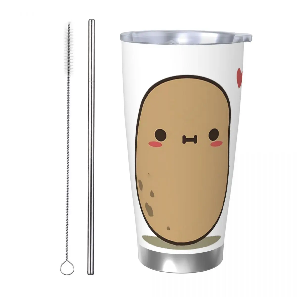

Cute Potato In Love Stainless Steel Tumbler Vacuum Insulated Mugs Thermal Cold Bottle Straws With Lid 20oz