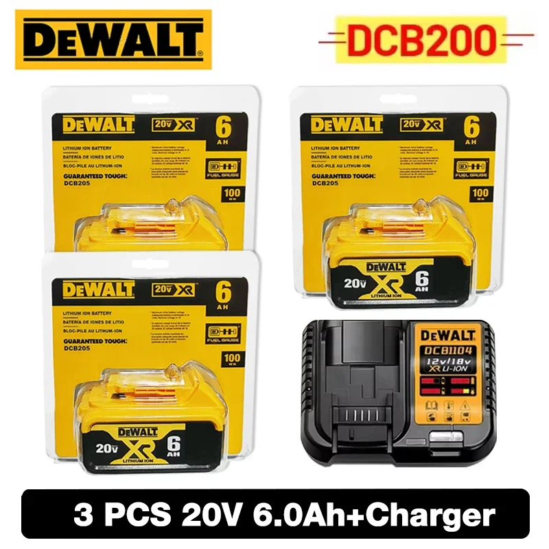 

20V 6.0Ah MAX 18650 Battery Power Tool Replacement DeWalt DCG406 DCD887 DCF880 DCF860 DCF922 20V 6A 18v Battery With Charger
