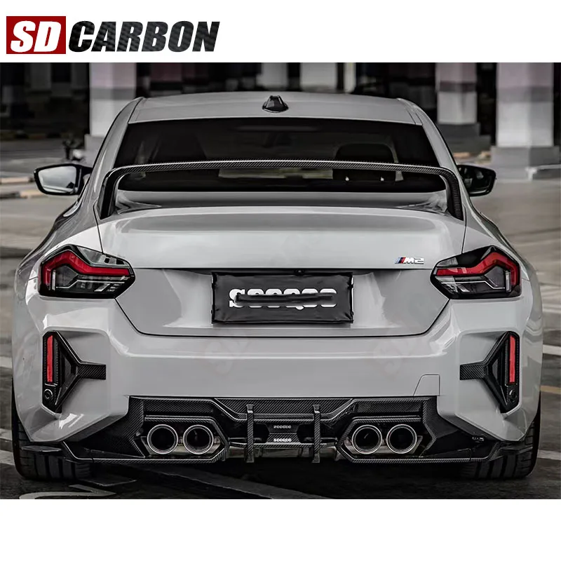 

For BMW M2 G87 2021+ Dry Carbon Fiber Back lip Car Rear Bumper Diffuser Rear Splitters Spoiler Back lip body kit