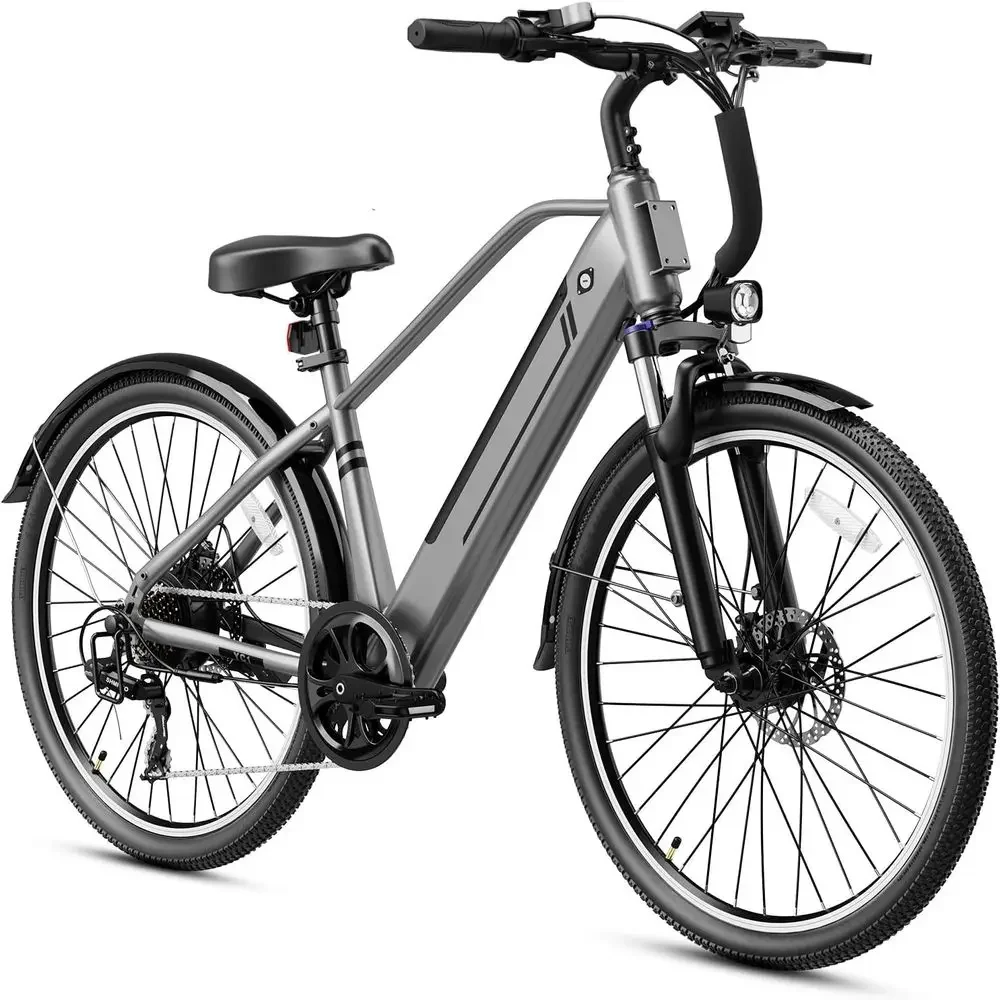 

26 Adult Electric Bike - 7-Speed, Removable Battery, 1200W Motor, Up to 28MPH, 50 Miles Range, Shock Absorber