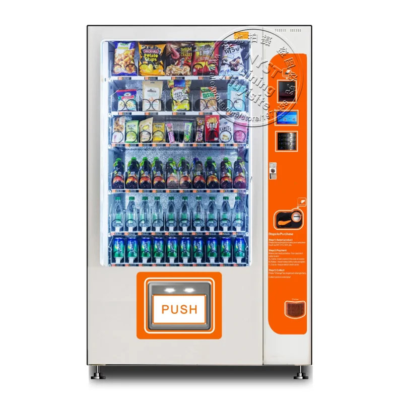 24 Hours Self-Service Combo Snack Water Vending Machine Automatic Coin Operated Frozen Food Cold Beverage Drinks Vending Machine