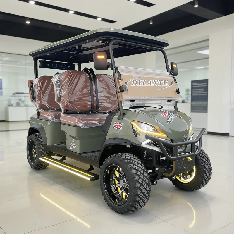 

Custom Street Legal Golf Buggy 72V Lithium Battery 4 Seater Double Swing Arm and Independent Front Suspension Electric Golf Cart