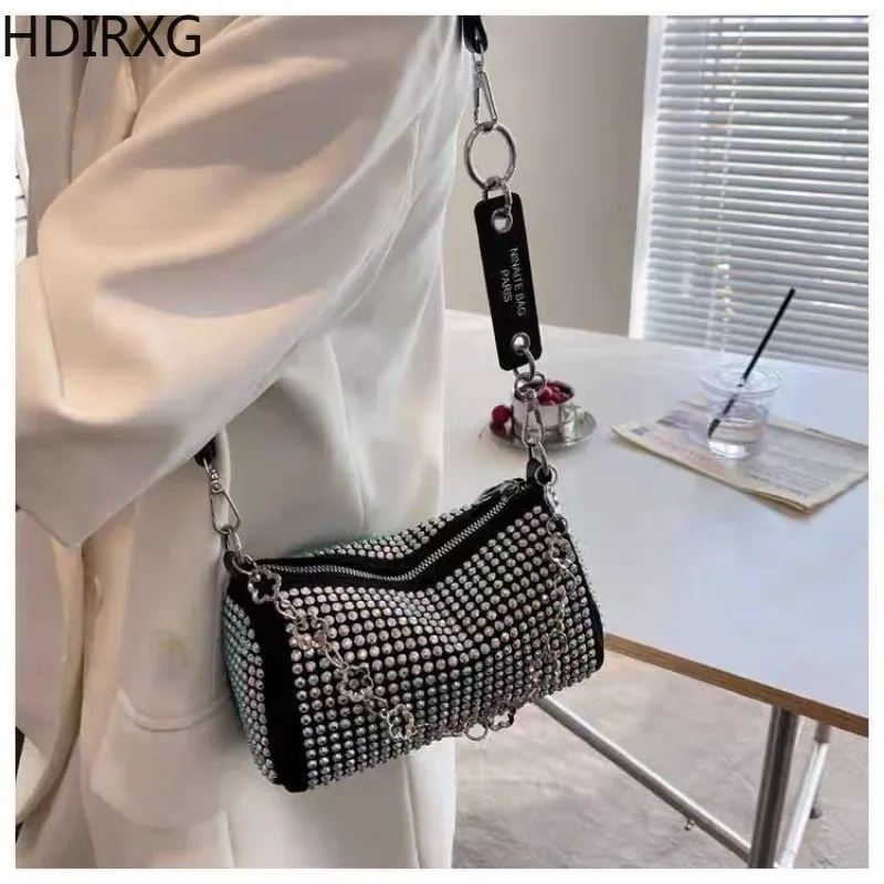 Mini Shoulder Bag Luxury Evening Handbags New Zipper Fashion Designed Ladies Rhinestones Shine Shopping Hand Bags for Girls