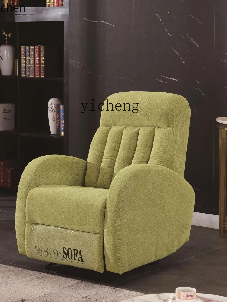 YFY Multifunctional Electric Stretch Sofa Green Linen Single Leisure Sofa Chair