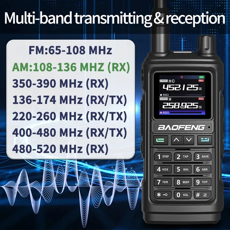 Baofeng UV 17 Pro GPS Air Band Sześć Pasm Walkie Talkie Bezprzewodowe Kopiowanie Częstotliwości Daleki Zasięg UV 5R UV K5 Radiotelefon Dwukierunkowy do Polowania