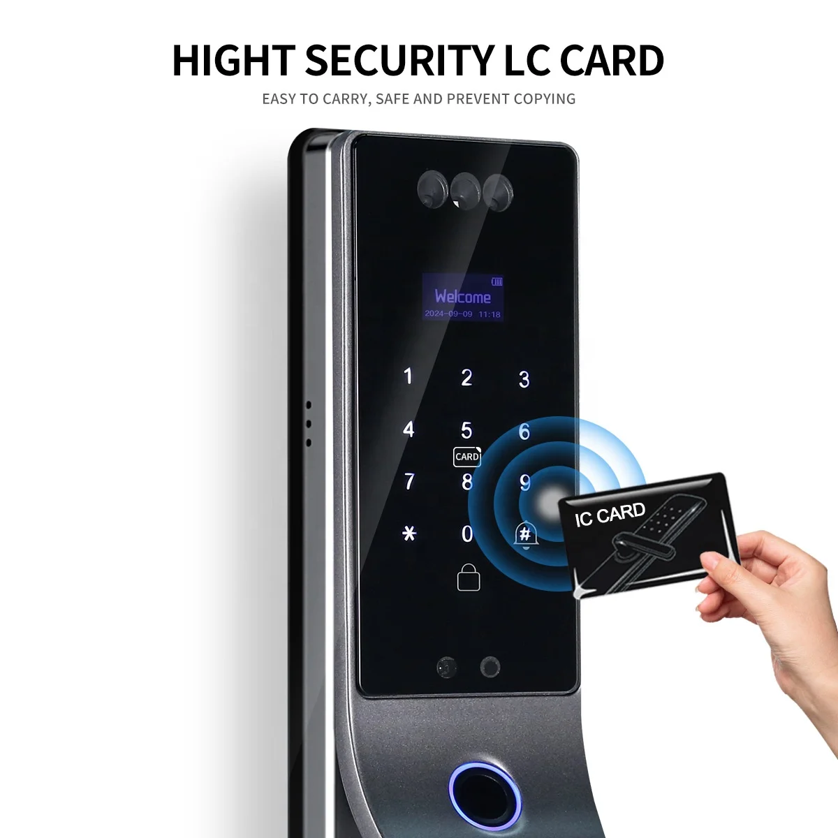New Automatic Electronic Digital Lock Cerradura Inteligente WIFI APP Fingerprint Card 3D Face Recognition Smart Door Lock