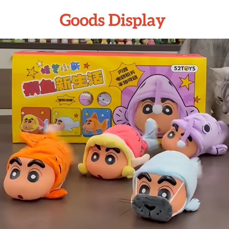 

Genuine 52TOYS New Crayon Shin-Chan Fishing New Life Series Movable Doll Blind Box Dynamic New Life Trend Ornaments Toys Gift