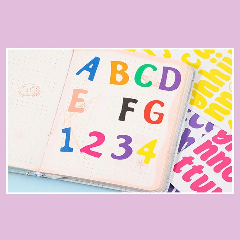 

Color Letters Learn Stickers Cognitive Stickers Self-adhesive Letters Waterproof Stickers Hand Ledger Decorative Marker Stickers