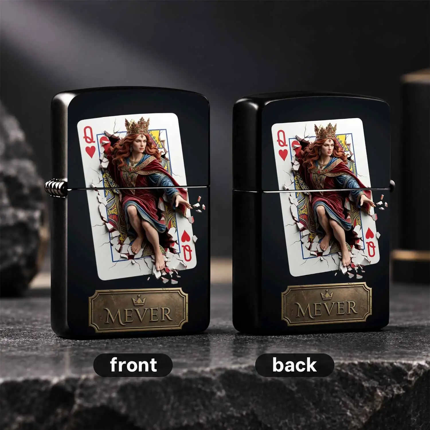 Vintage Of Hearts Breaking Playing Card Creative Lighter, Atmospheric Art Themed Portable Goodie, Perfect For Daily Trips, Parties, Home Use And All Scenarios, Exquisite Gifting Choice, Unique Stylish Daily Accessory With Eye-Catching Desig