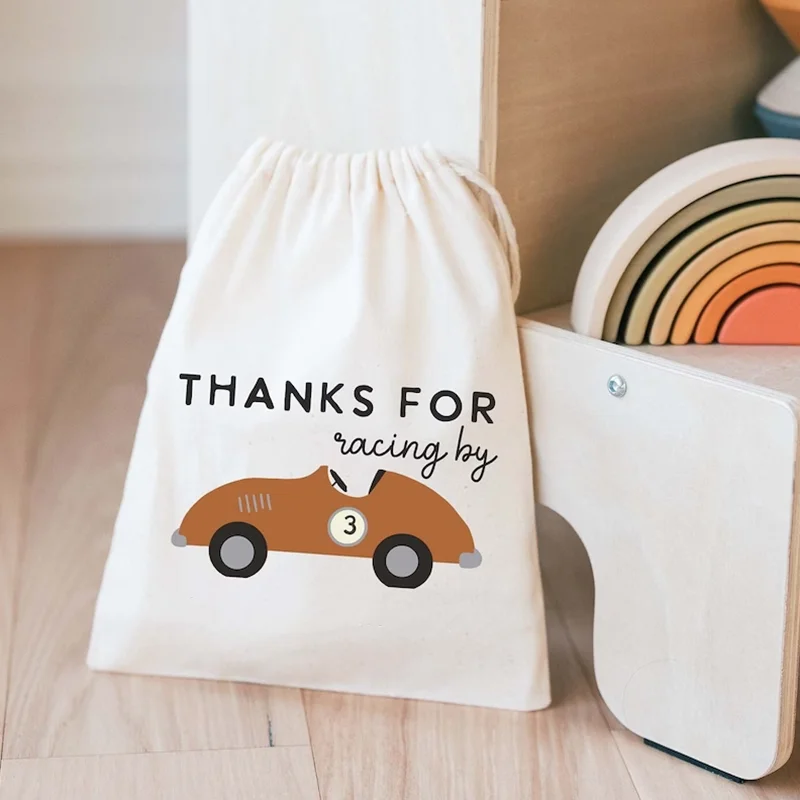 5pcs Race Car Birthday Gifts Bag Kids Birthday Favors Goodie Bag for 1th 2th 3th 4th Boy Birthday Baby Showers Party Decoration