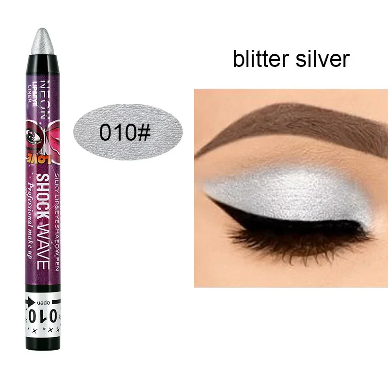 12 Colors Pearlescent Eyeshadow Pen Smoky Grey Glitter Eyeliner Lying Silkworm Highlighter Stick Waterproof Lasting Eyes Makeup