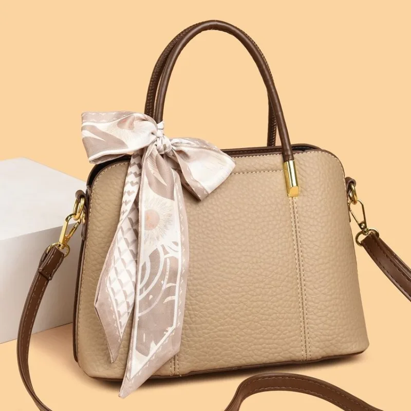 

Elegant Shopping Matching Leather Lady Bag Paris Trendy Design Simple Vintage Tote Stylish Crossbody Hand Bag