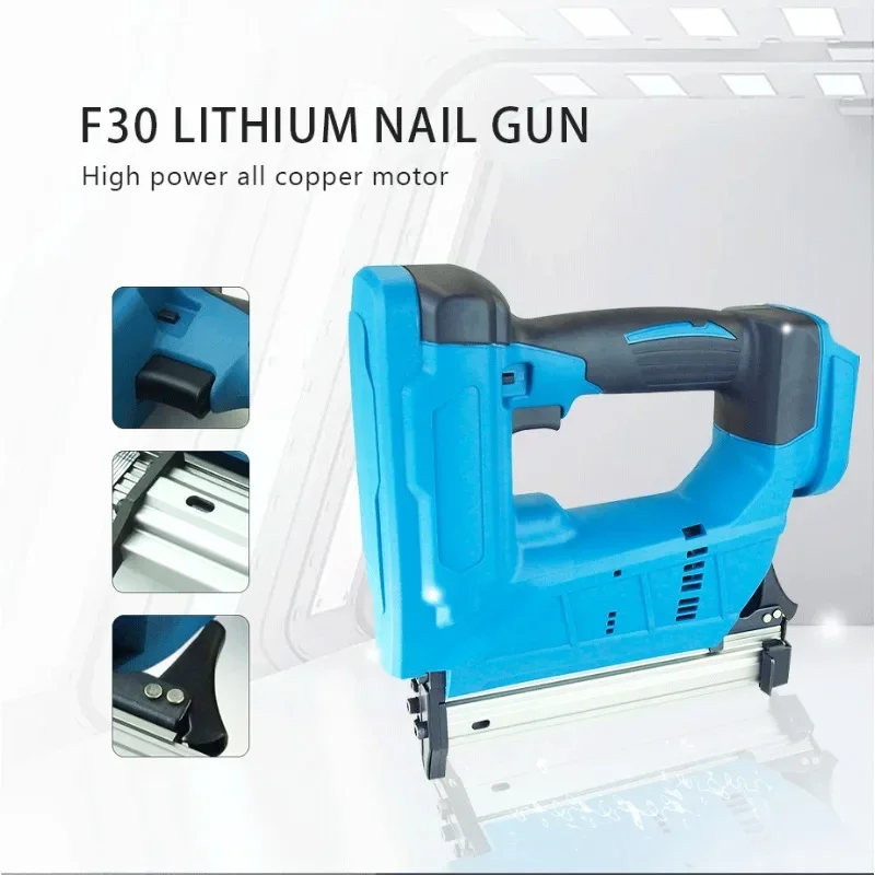 

F30G Electric Nail Gun Gas Stapler Frame Furniture Nail Gun Woodworking Tools Suitable Makita 18V Battery Home Electric Tools