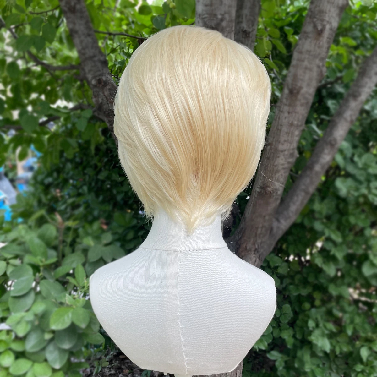 613 Blonde Short Bob Cut Synthetic Lace Front Wigs for Women Cosplay Wigs for Men Star Glueless 13x4 Lace Front Wigs Natural